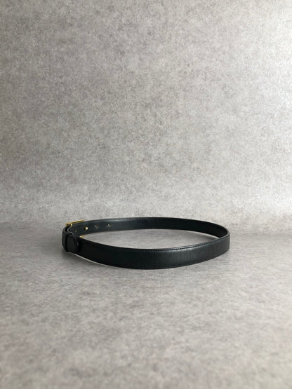CELINE Horse Carriage Belt Black Vintage j7kdt3