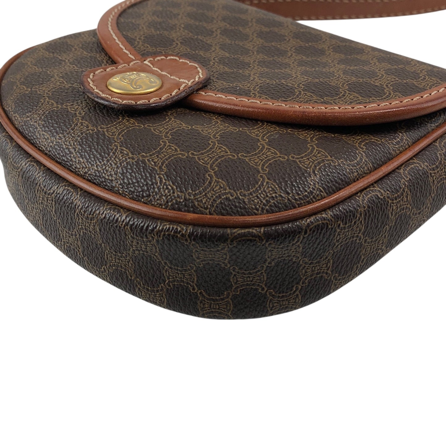 CELINE Macadam Triomphe Shoulder bag Brown Vintage eckras