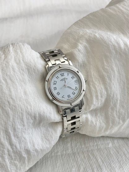 HERMES Quartz Watch Silver Vintage efbvgb