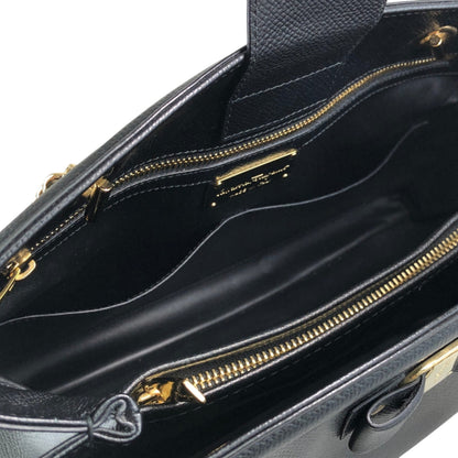 Salvatore Ferragamo Vala Chain Shoulder bag Handbag Black Vintage 3bmif6