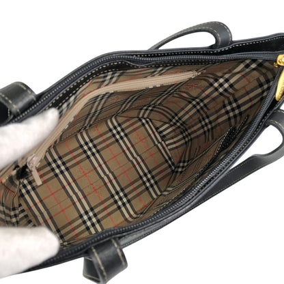 BURBERRY Logo Handbag Black Vintage i2msc4