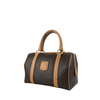 CELINE Macadam Small Boston bag Handbag Brown Vintage 2iu55c
