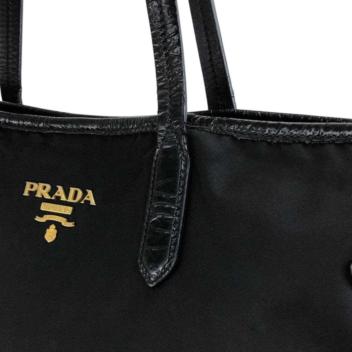 PRADA Logo Totebag Black Vintage 3h573h