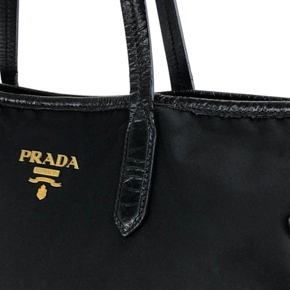 PRADA Logo Totebag Black Vintage 3h573h