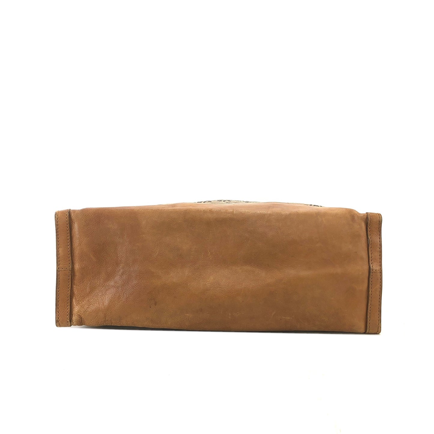 CELINE Blason Canvas Leather Totebag Brown Vintage 28perr