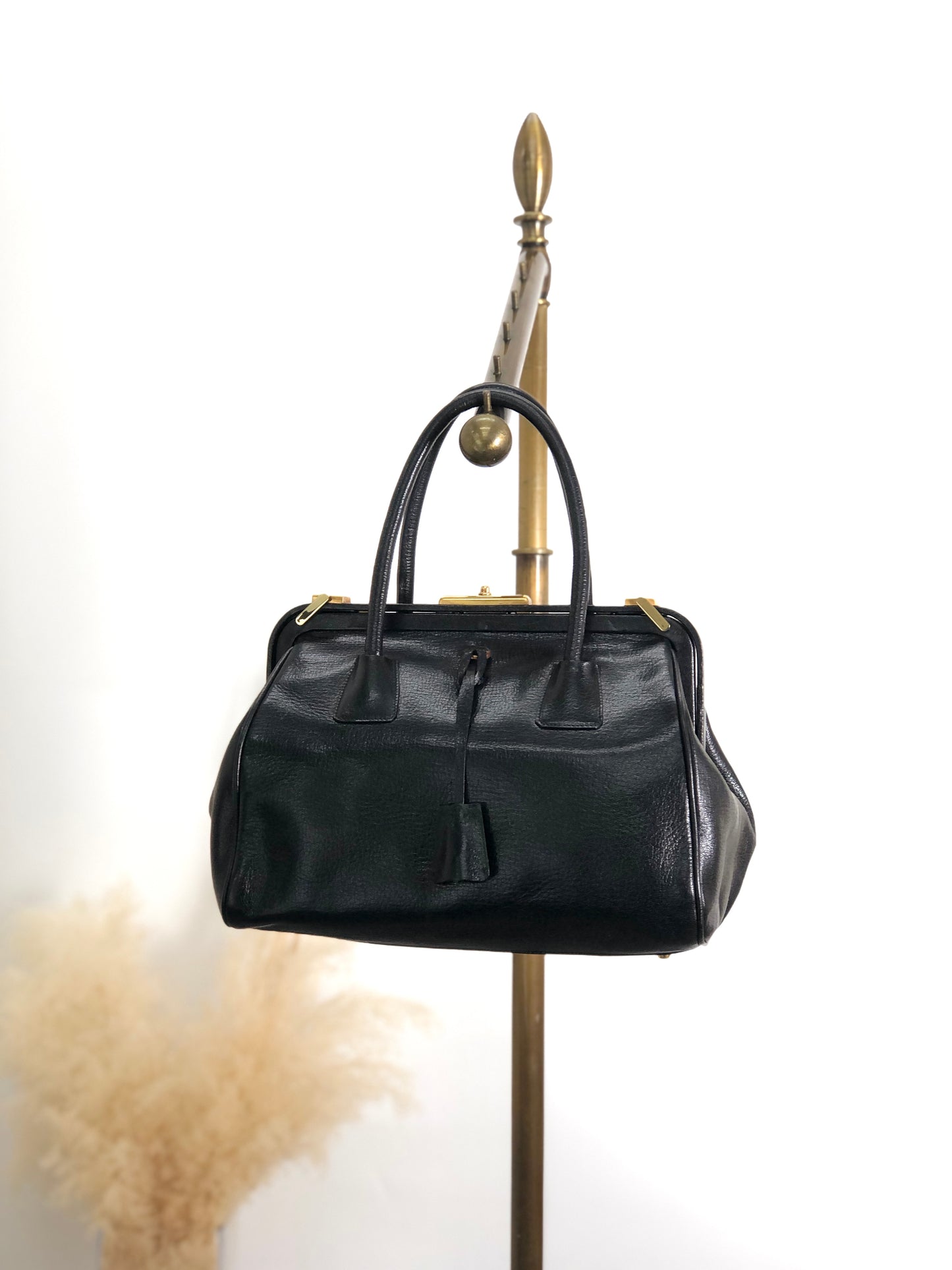 PRADA Handbag Boston bag Black Vintage ruijbf