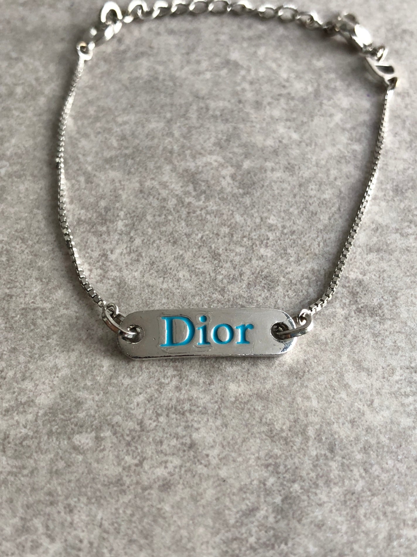 Christian Dior Logo Bracelet Silver Vintage 8dz8ti