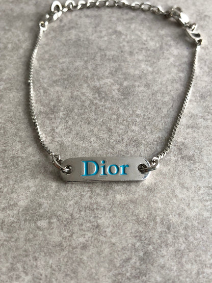 Christian Dior Logo Bracelet Silver Vintage 8dz8ti