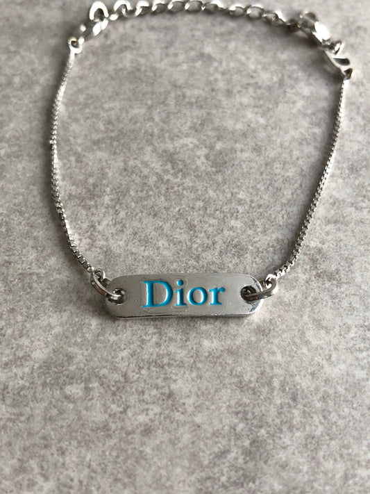 Christian Dior Logo Bracelet Silver Vintage 8dz8ti