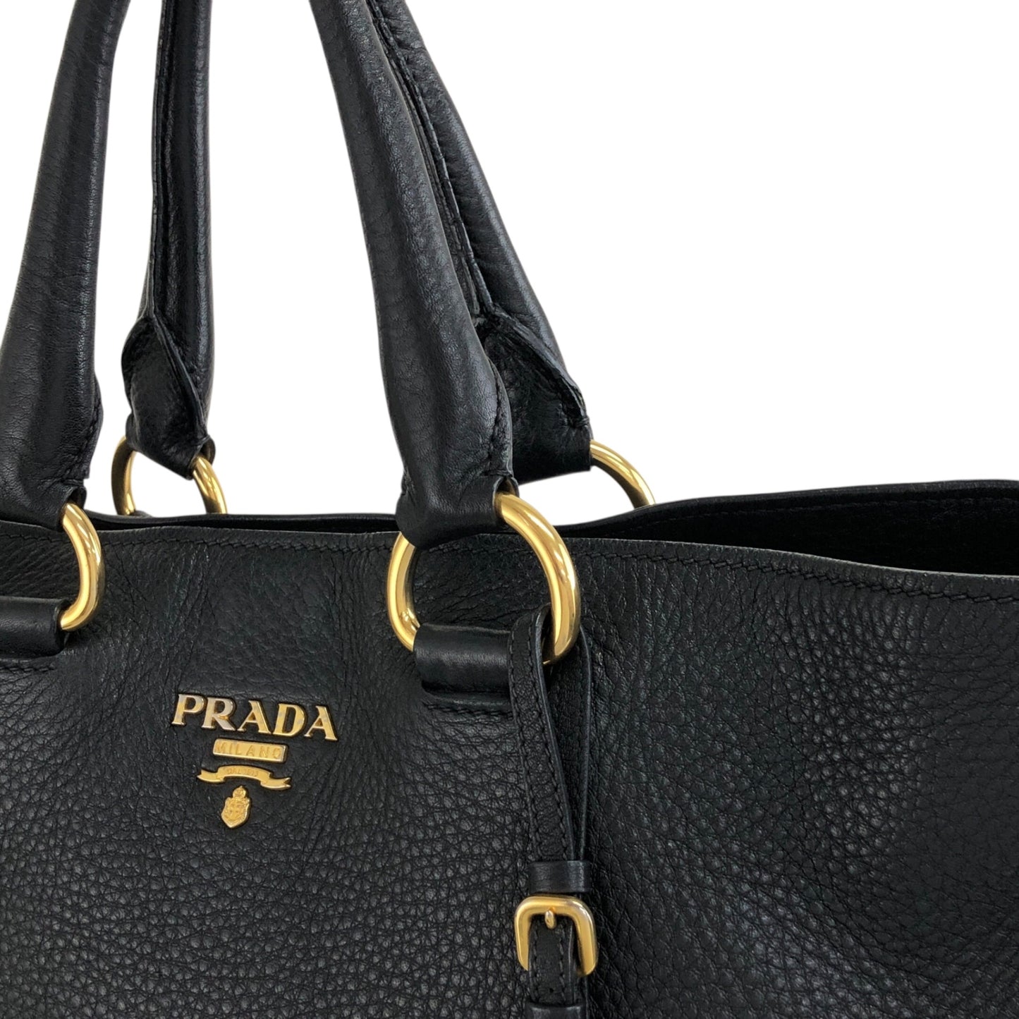 PRADA 標誌兩用手提包單肩包黑色復古 vbght3