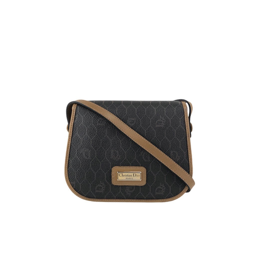 Christian Dior Honeycomb Pattern Small Shoulder bag Black Vintage 6h24uc