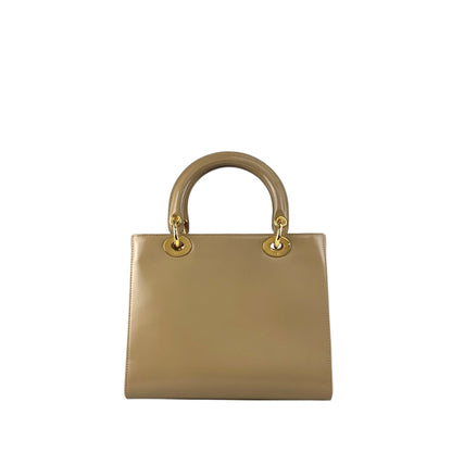 Christian Dior Lady Dior Logo Charm Two-way Handbag Shoulder bag Beige Vintage yj55s3