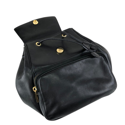 CELINE Starball Logo Embossed Backpack Black Vintage 66agh7