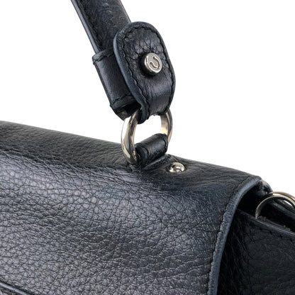 Salvatore Ferragamo Gancini Two-way Handbag Shoulder bag Black Vintage 82dd4b