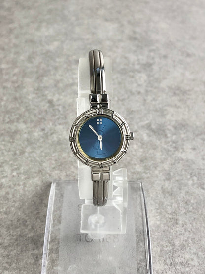 Yves Saint Laurent YSL Logo Quartz Watch Silver 6031-G11246TA Vintage 3z4kad