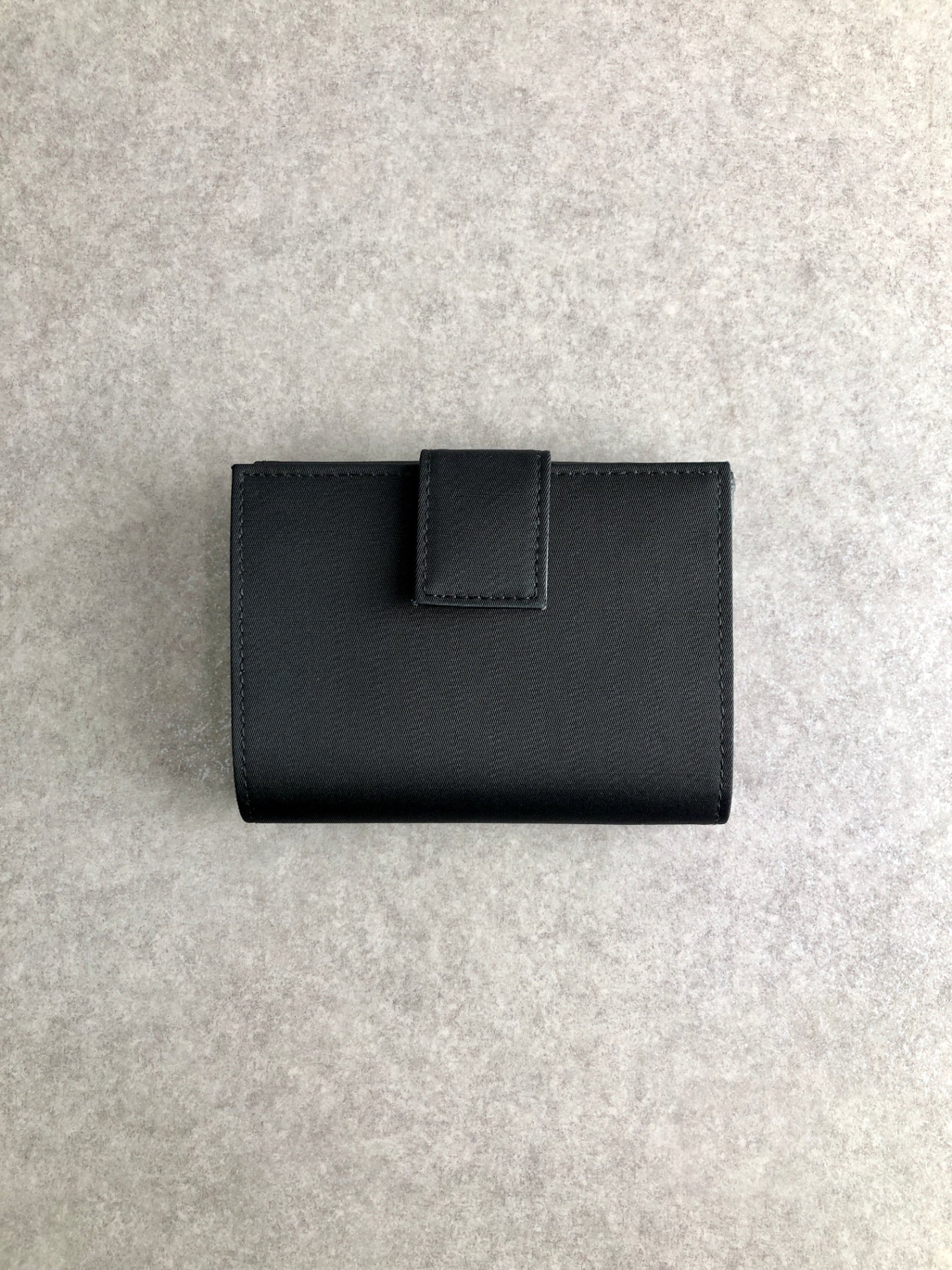 PRADA Triangle Logo Folded Wallet Black Vintage betrj7