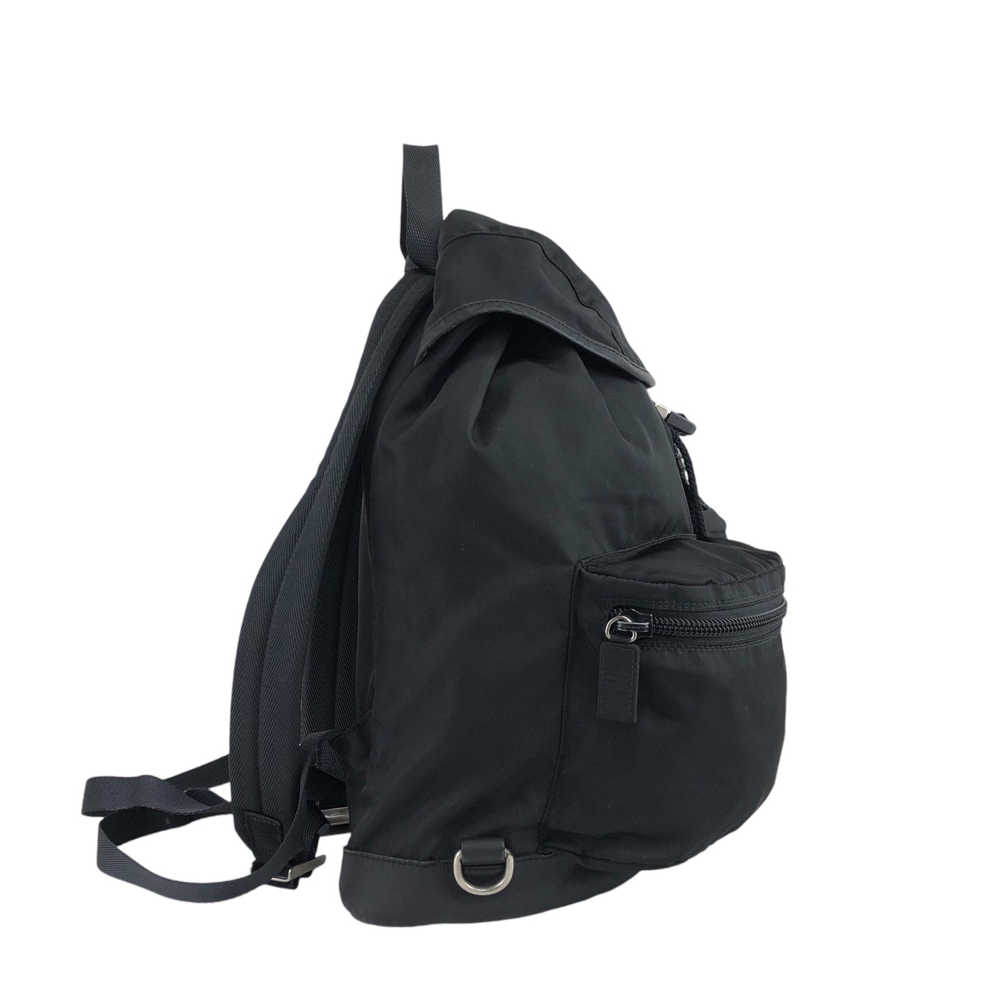 PRADA Triangle Logo Backpack Black Vintage yp56er