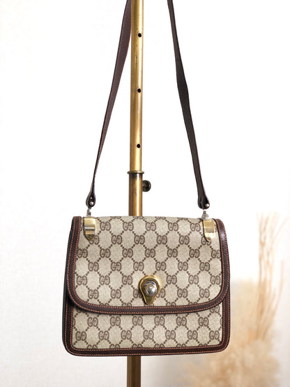 GUCCI GG Pattern Shoulder bag Beige Vintage m43bwz