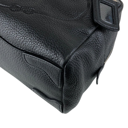 PRADA Logo Embossed Small Boston bag Handbag Black Vintage 6kdc52