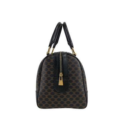 CELINE Macadam Blason Two-way Handbag Shoulder bag Boston bag Black Vintage a68hfi