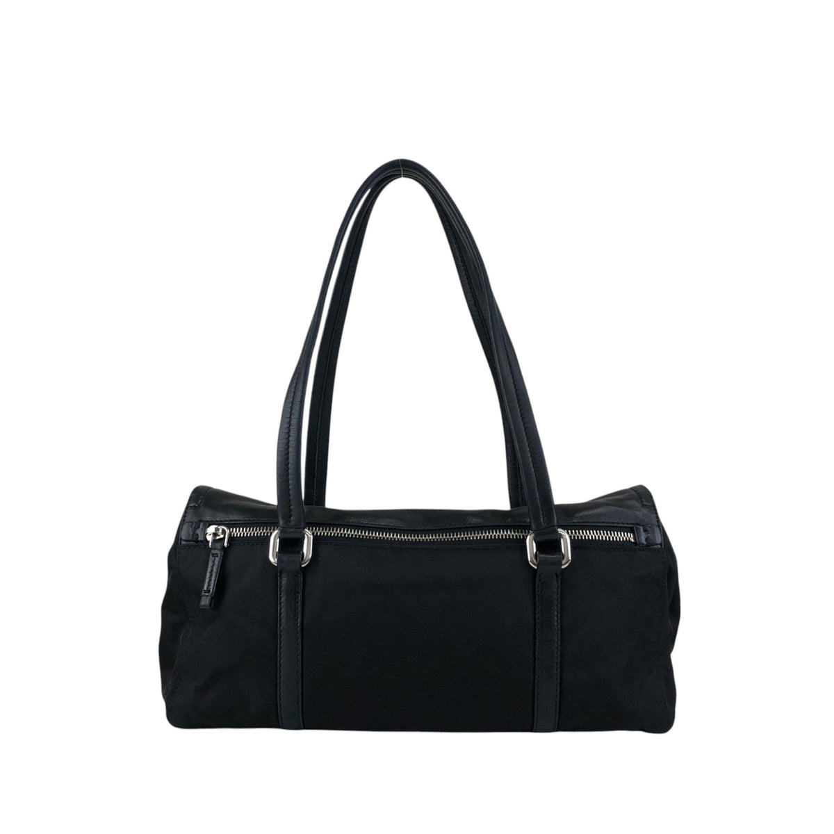 PRADA Triangle Logo Front Lock Totebag Black Vintage dggbp5