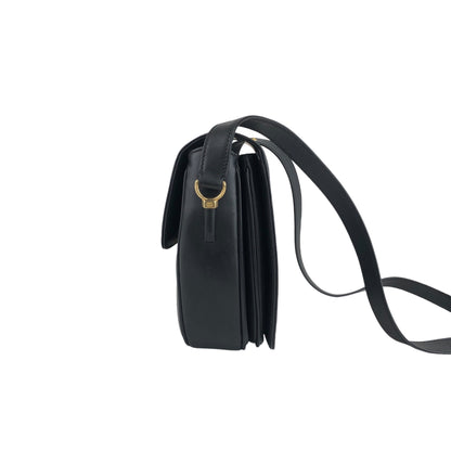 GUCCI Bamboo Turn Lock  Shoulder bag Black Vintage hksc78