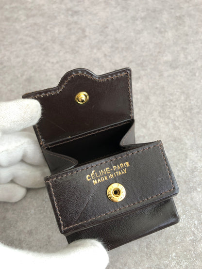 CELINE Horse Carriage Coin Purse Brown Vintage wpdygg