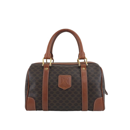 CELINE Macadam Blason Handbag Brown Vintage xiw3ui