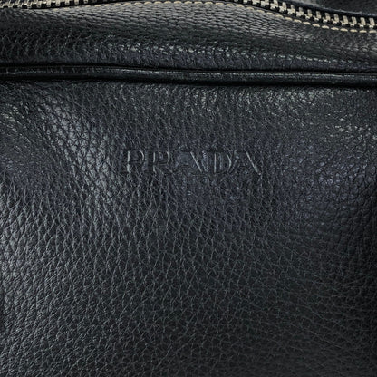 PRADA Logo Embossed Small Boston bag Handbag Black Vintage wuztbm