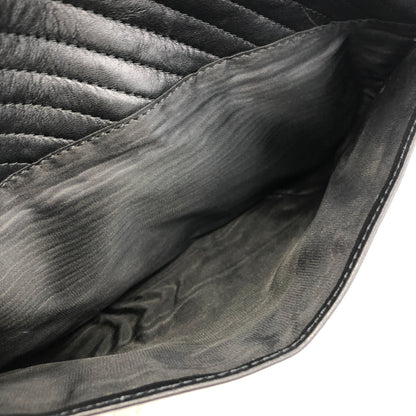 CELINE Triomphe 斜紋鏈條皮革斜背包 黑色 復古 27fj2y 