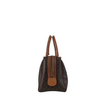 CELINE Macadam Blason Small Boston bag Handbag Brown Vintage 3wak2v
