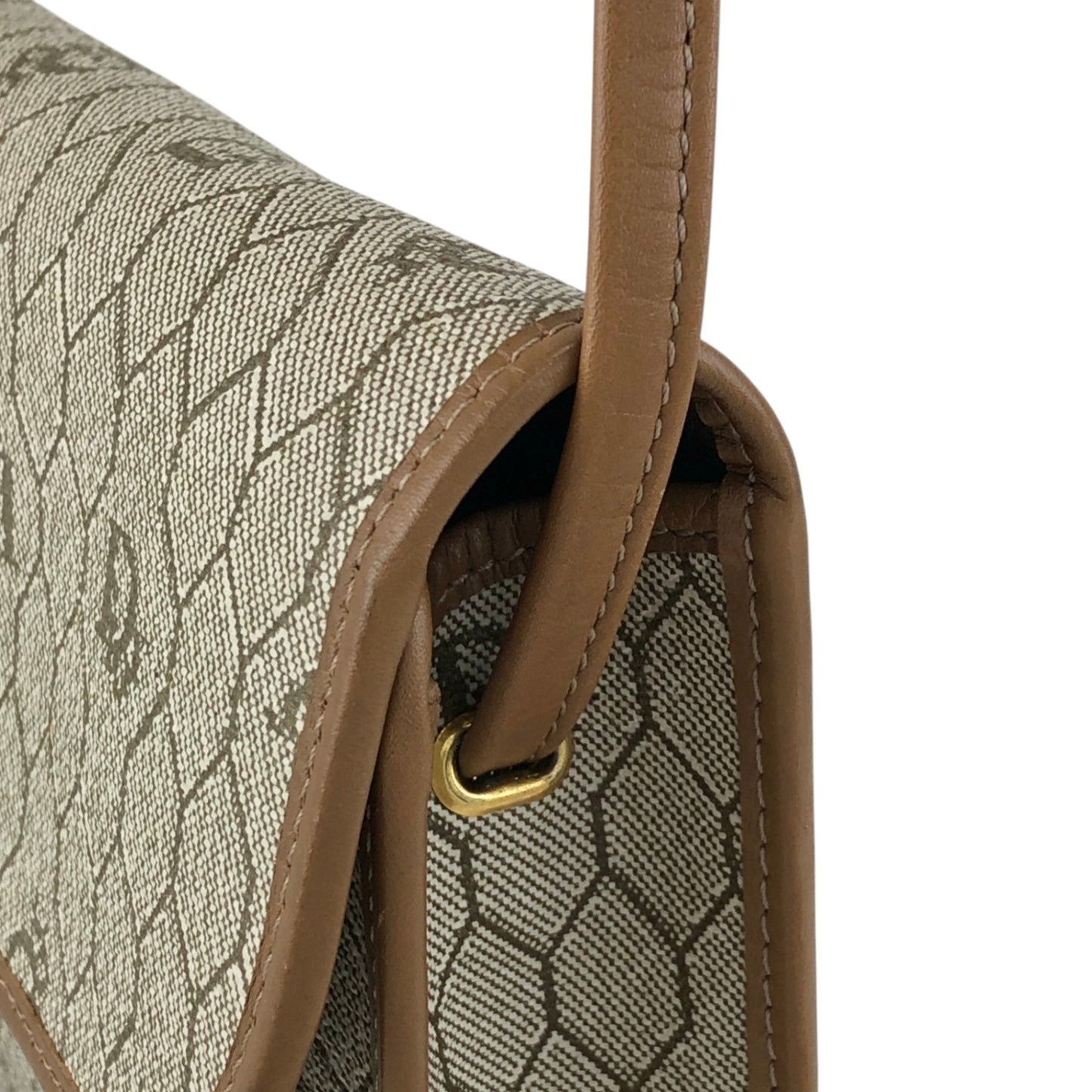 Christian Dior Honeycomb Pattern Logo Shoulder bag Beige Vintage zjd4wh
