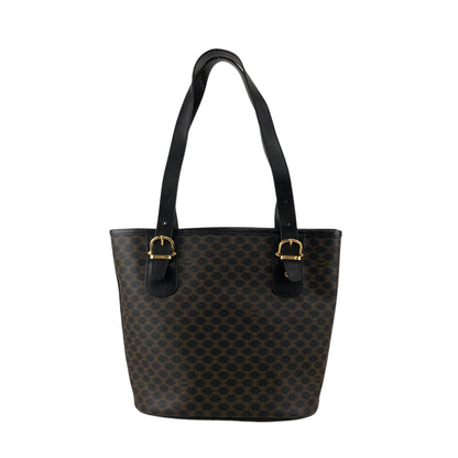 CELINE Macadam Blason Handbag Totebag Black Vintage 7r6v3e