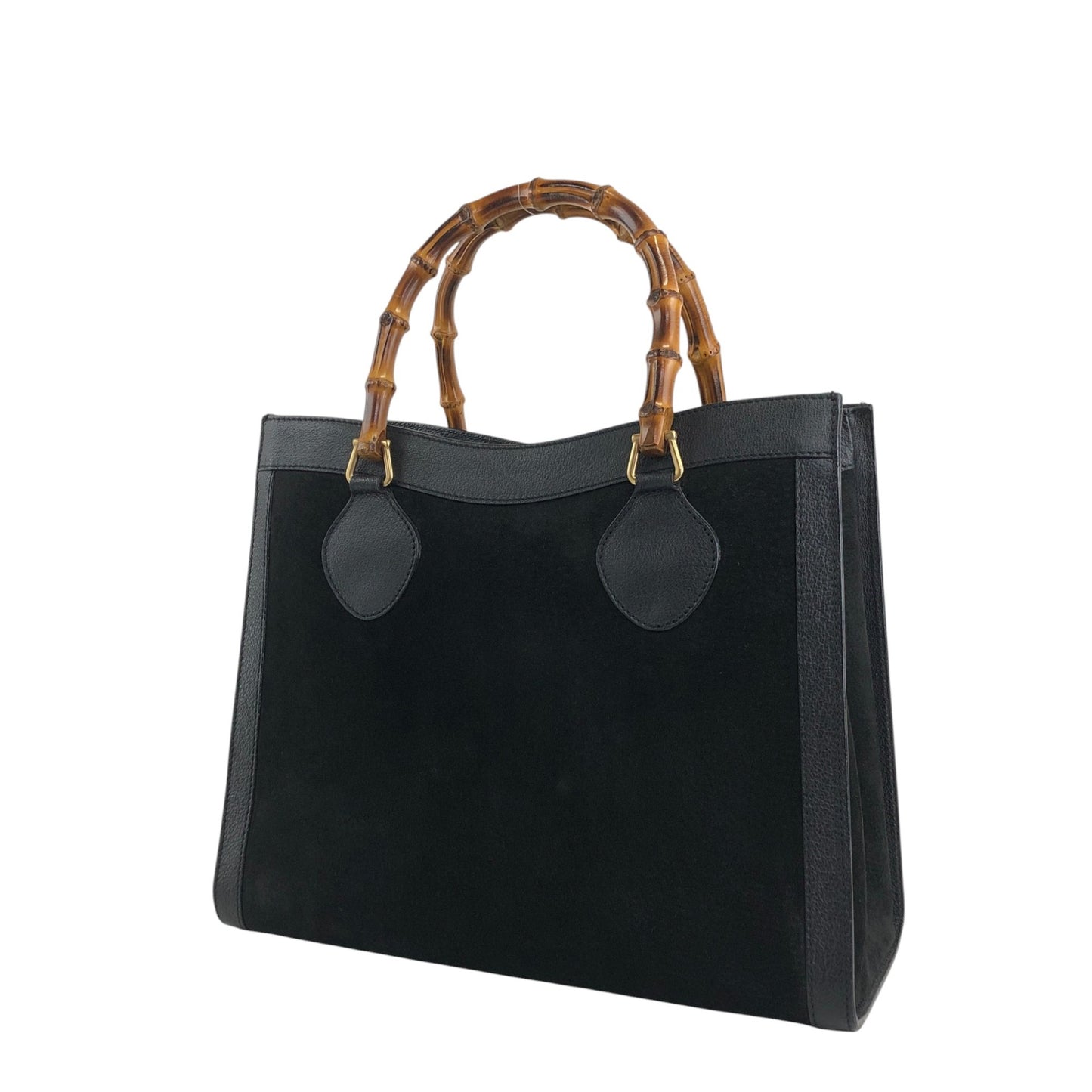 GUCCI Bamboo Handbag Black Vintage ujswe3