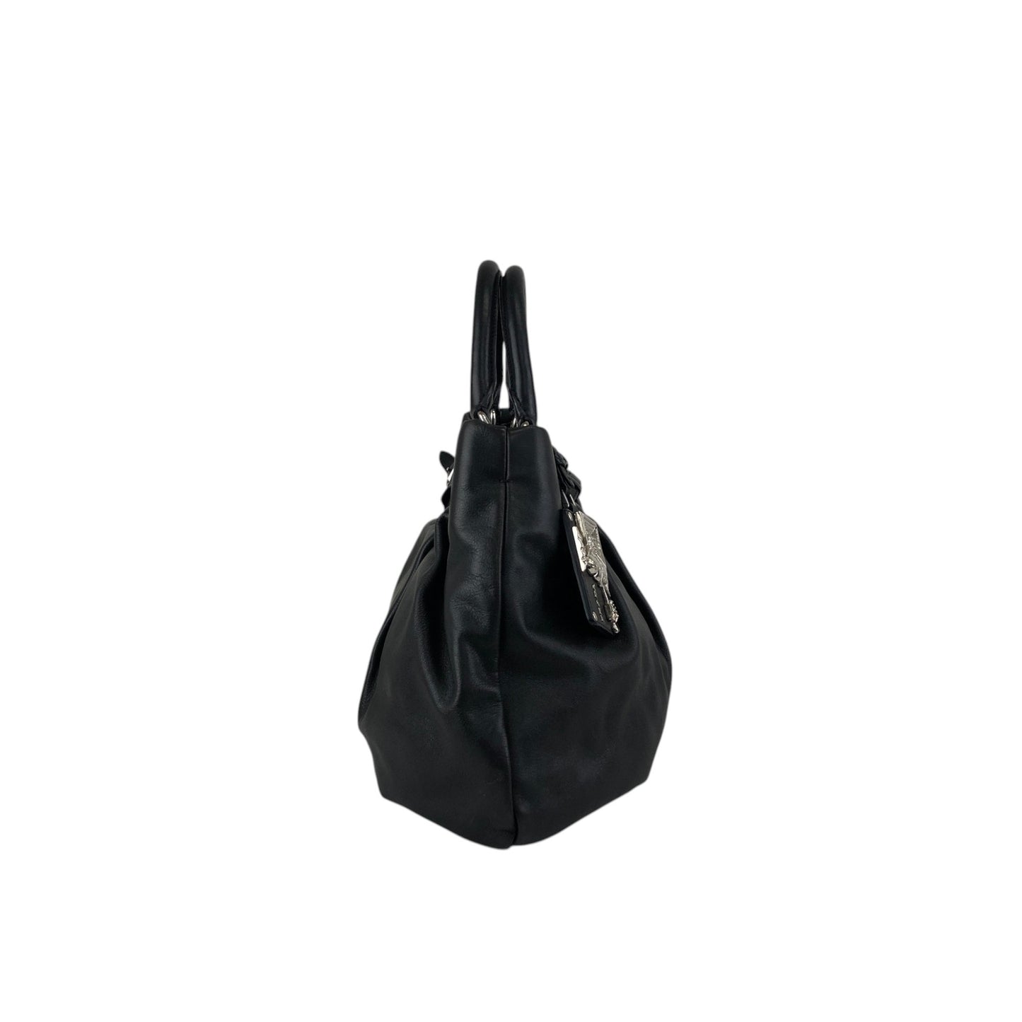 PRADA Logo Two-way Handbag Shoulder bag Black Vintage guwiir
