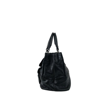 CELINE Horse Carriage Handbag Black Vintage 4s4jvv