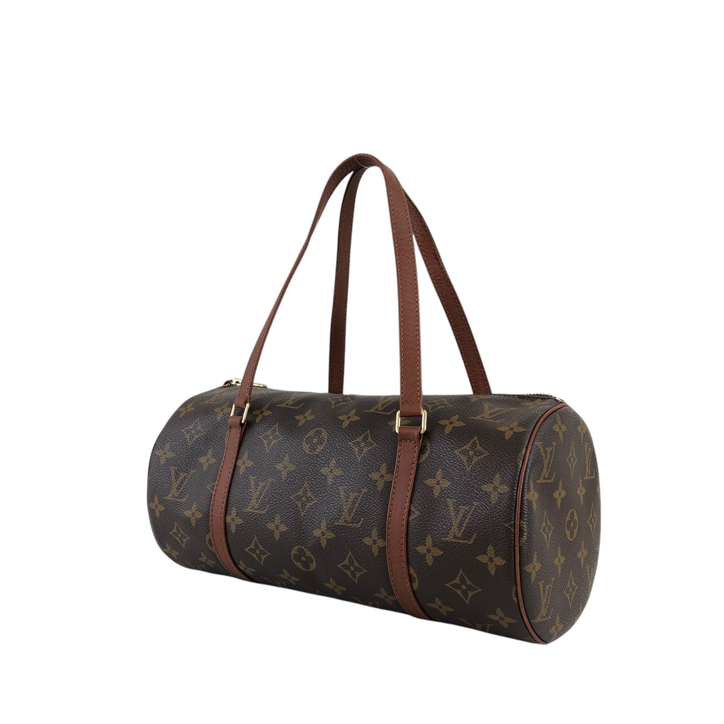 LOUIS VUITTON Monogram Handbag Brown Vintage 8j754k