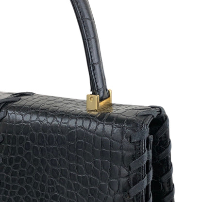 Yves Saint Laurent YSL Charm Handbag Black Vintage dxsc3k