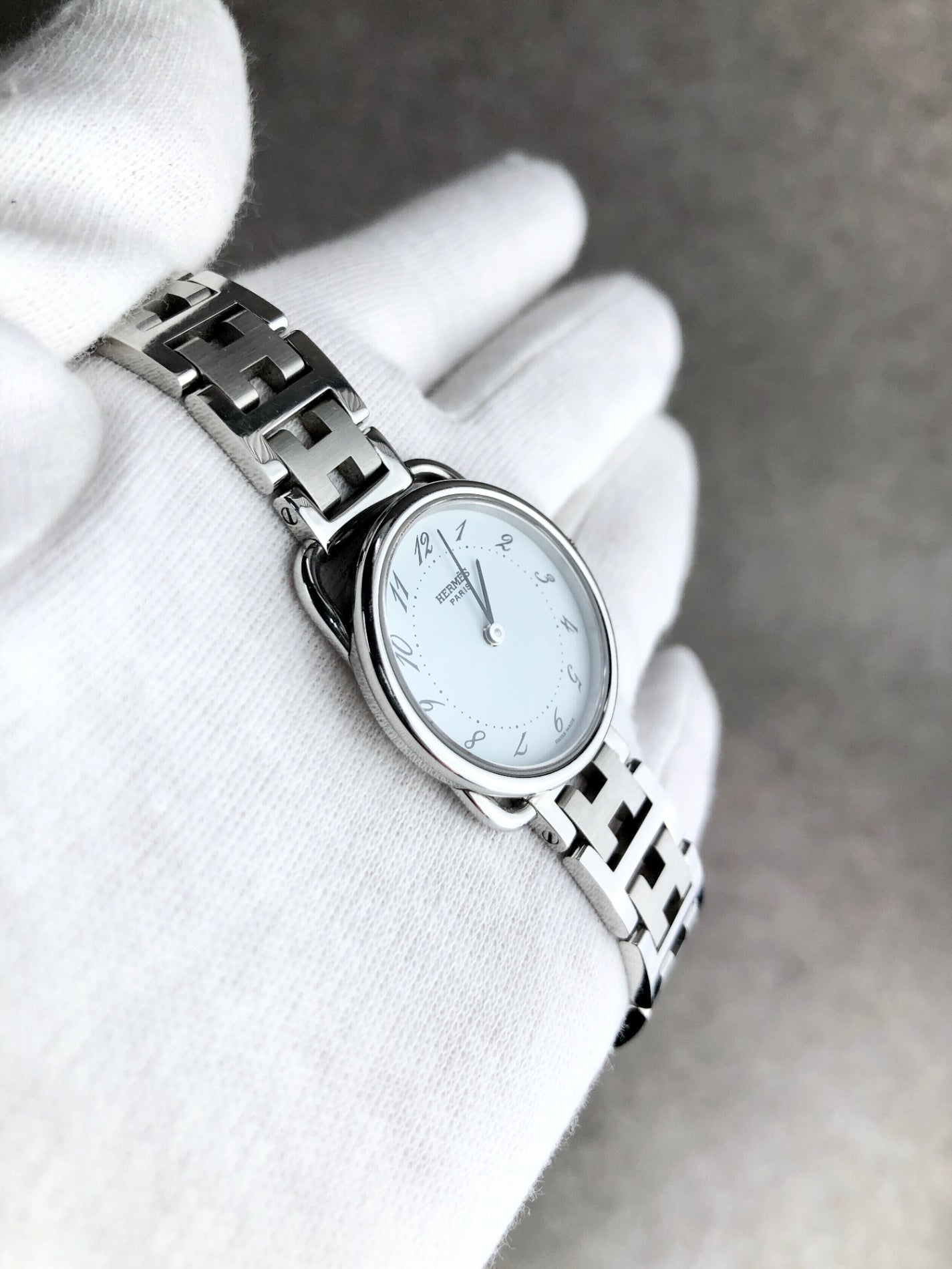 HERMES Watch Silver AR3.210 Vintage cgpxa4