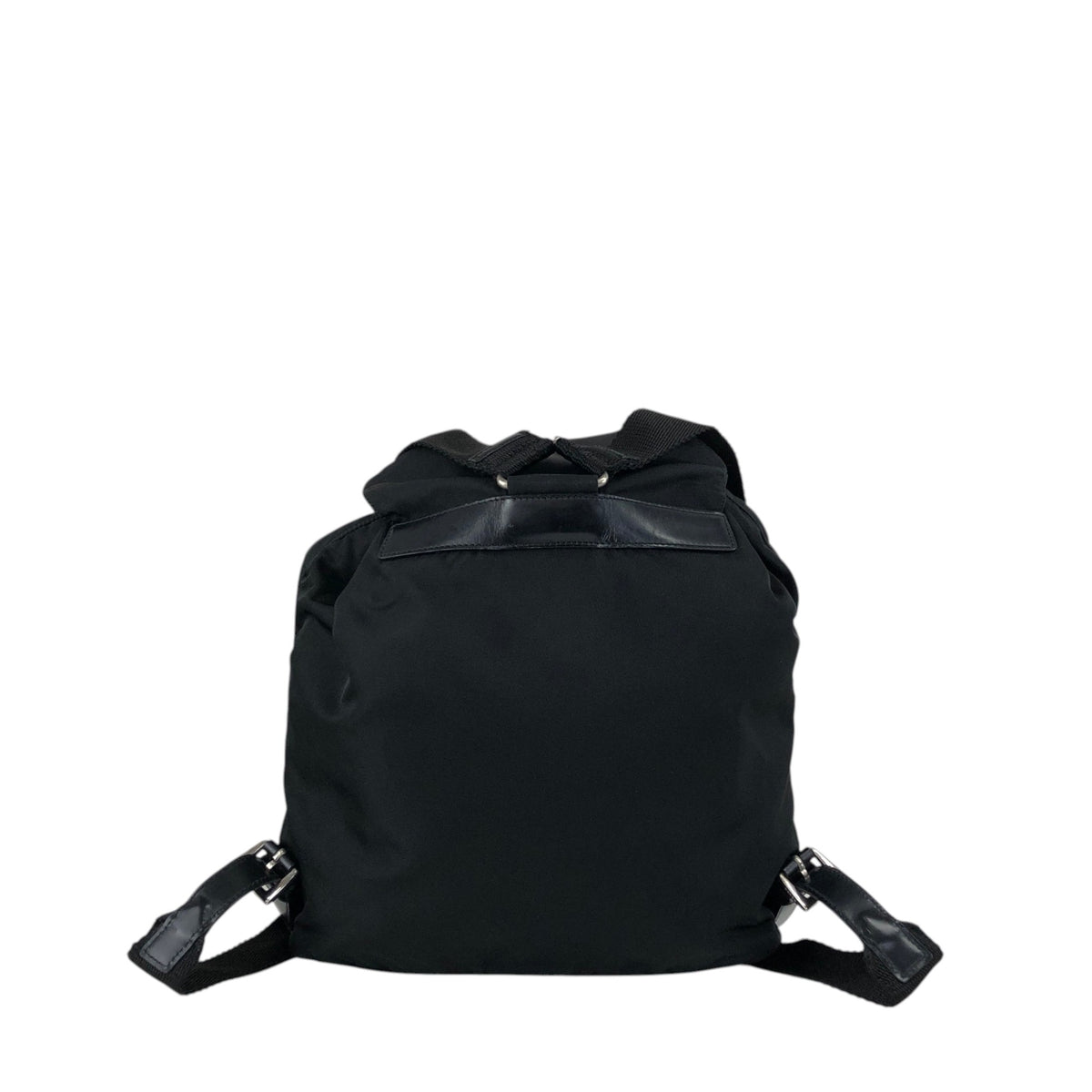PRADA Tessuto Triangle Logo Double Pocket Backpack Black Vintage hspzjr