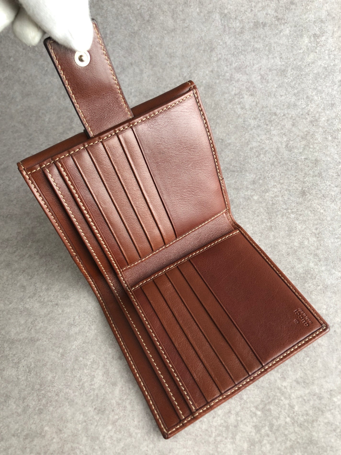 GUCCI Bamboo Folded Wallet Brown Vintage nduszv