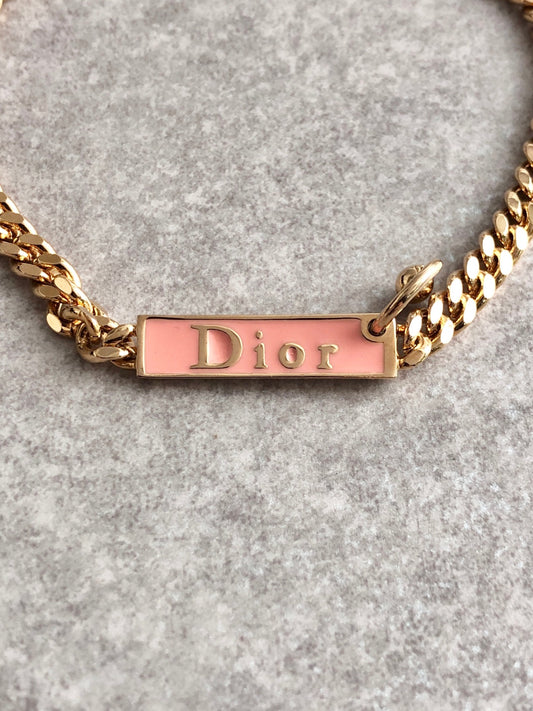 Christian Dior Logo Bracelet Gold Vintage anczmj