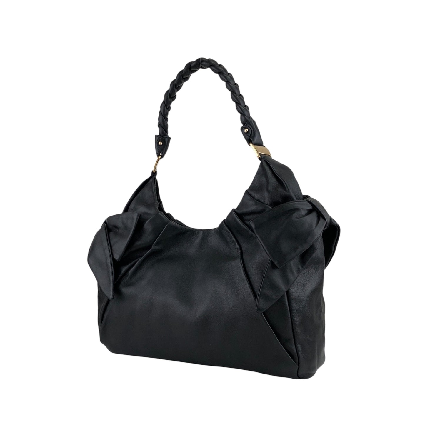 Salvatore Ferragamo Vala Ribbon Shoulder bag Black Vintage r8f2um