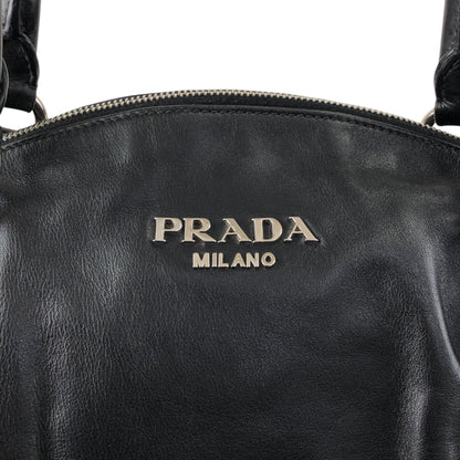 PRADA Logo Round Handbag Black Vintage 4frjvm