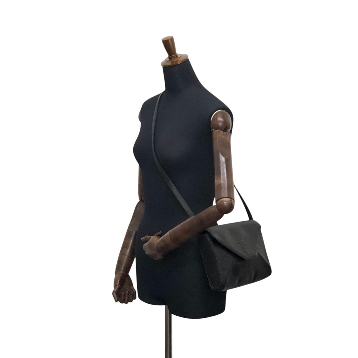 CELINE Triomphe Shoulder bag Black Vintage y7xmc7