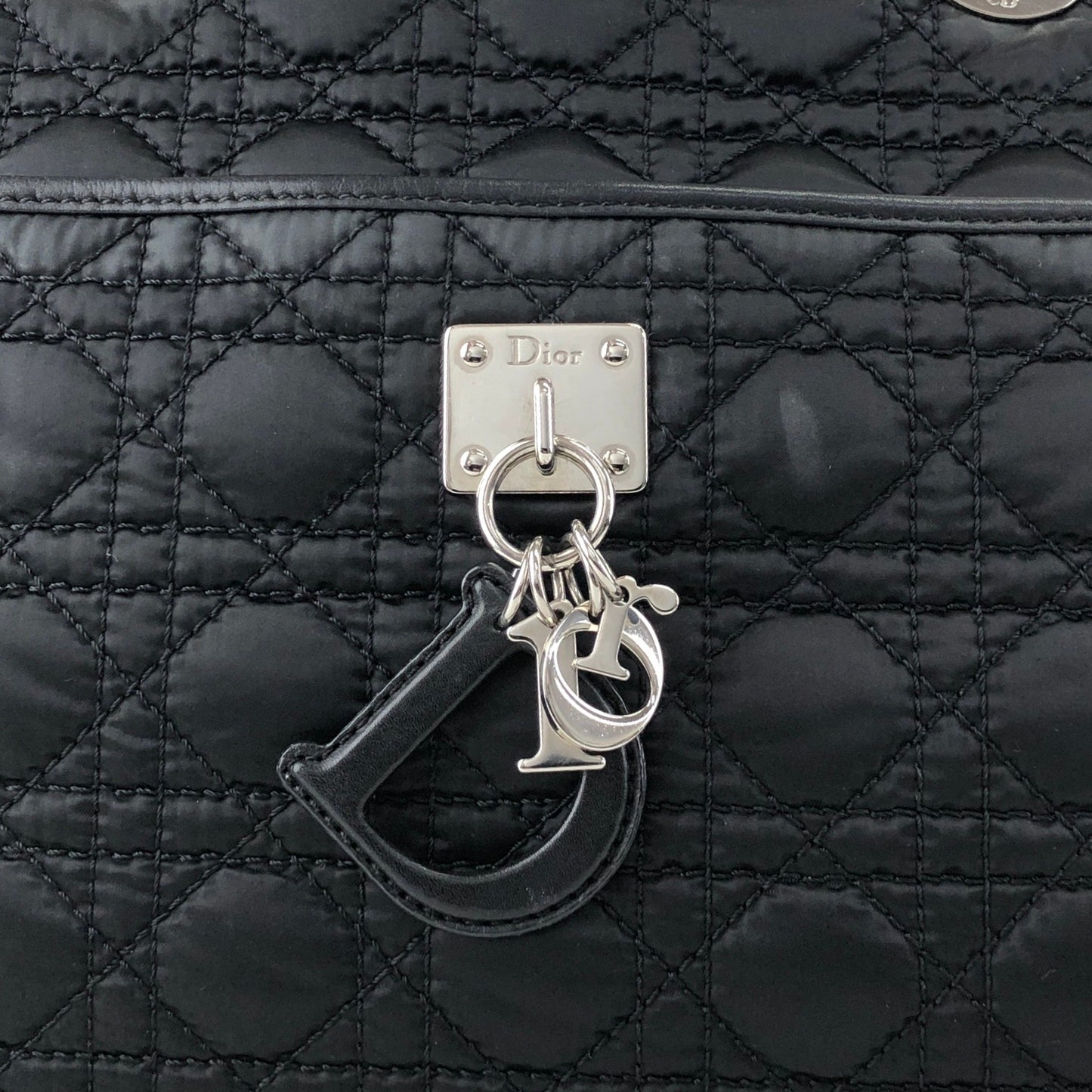 Christian Dior Cannage Charm Totebag Black Vintage ggknav