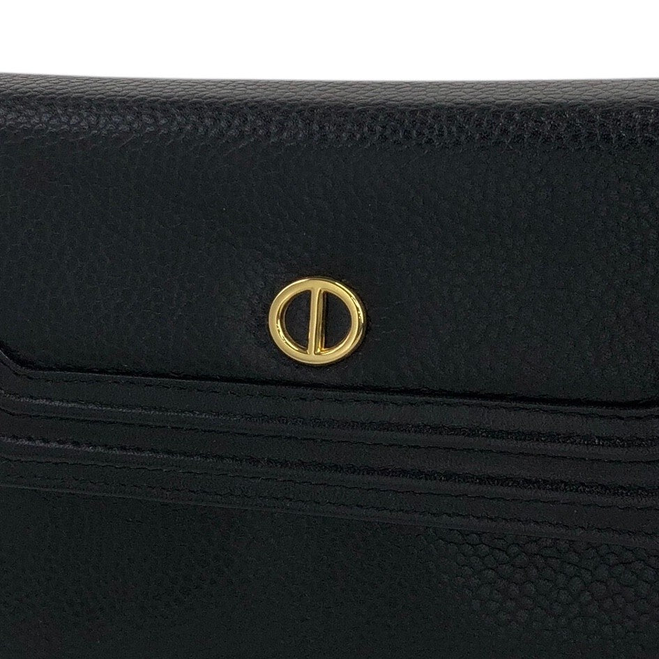 Christian Dior CD Logo Chain Shoulder bag Black Vintage iiv2uk