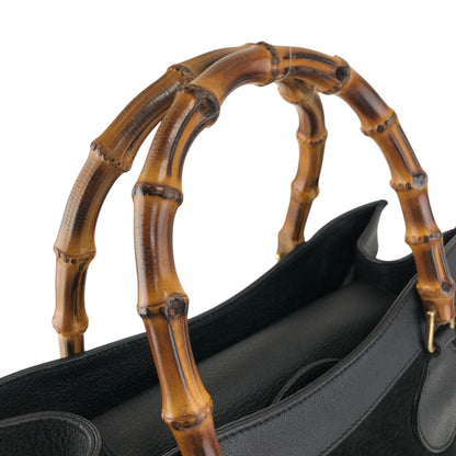 GUCCI Bamboo Handbag Black Vintage ujswe3