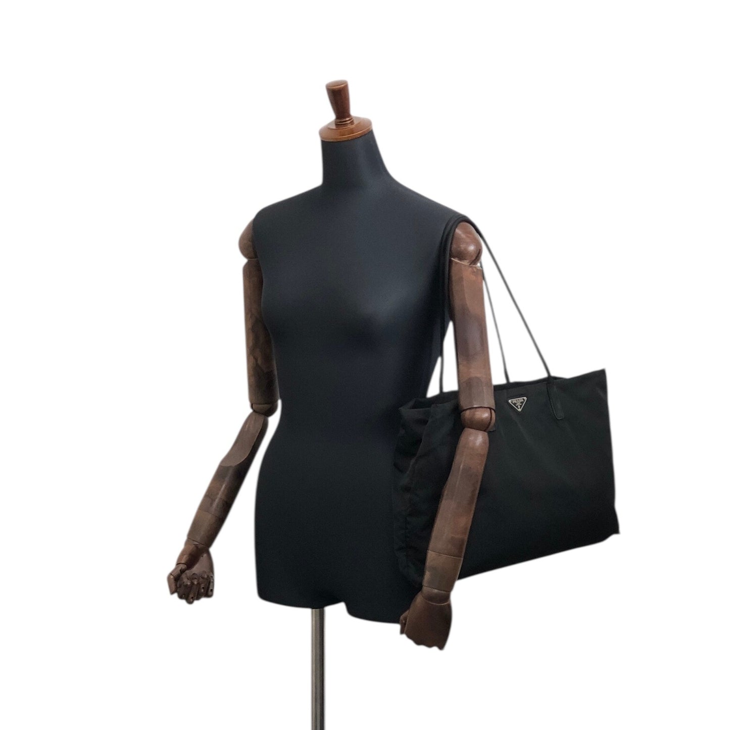 PRADA Tessuto Triangle Logo Totebag Black Vintage a5e385