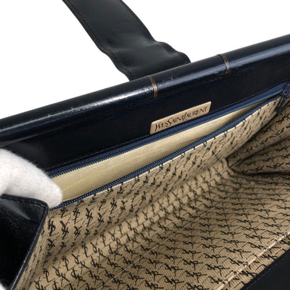 Yves Saint Laurent YSL Logo Clutch bag Navy Vintage j5mjwb